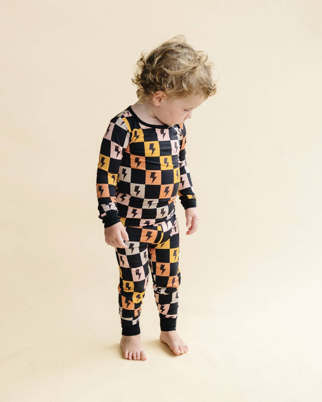 Bamboo Two Piece Kids Clothing Set | Colorful Checks & Bolts