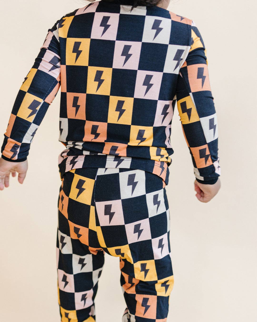 Bamboo Two Piece Kids Clothing Set | Colorful Checks & Bolts